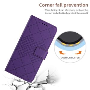 Xiaomi Redmi Note 12 Pro 4G Θήκη Βιβλίο Μωβ Rhombic Grid Texture Phone Case Purple