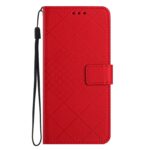 Xiaomi Redmi Note 12 Pro 4G Θήκη Βιβλίο Κόκκινο Rhombic Grid Texture Phone Case Red