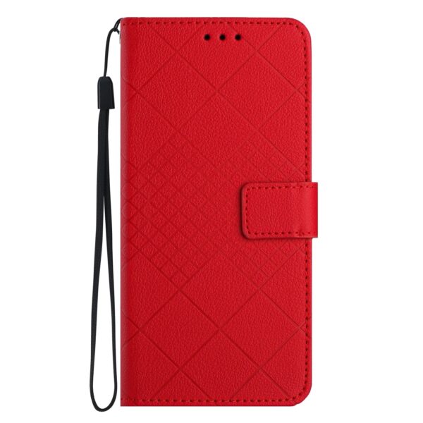 Xiaomi Redmi Note 12 Pro 4G Θήκη Βιβλίο Κόκκινο Rhombic Grid Texture Phone Case Red