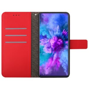Xiaomi Redmi Note 12 Pro 4G Θήκη Βιβλίο Κόκκινο Rhombic Grid Texture Phone Case Red