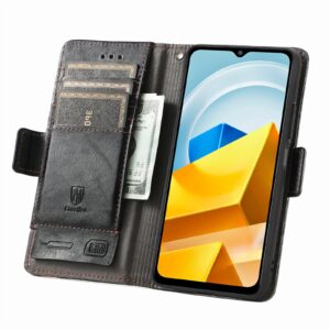 Xiaomi Poco M5 Θήκη Βιβλίο Μαύρο CaseNeo Splicing Dual Magnetic Buckle Phone Case Black