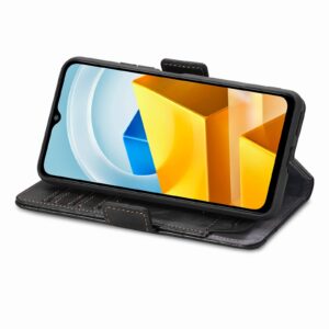 Xiaomi Poco M5 Θήκη Βιβλίο Μαύρο CaseNeo Splicing Dual Magnetic Buckle Phone Case Black