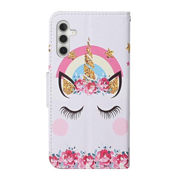 Samsung Galaxy A55 5G Θήκη Βιβλίο Colored Drawing Pattern Phone Case Crown Unicorn