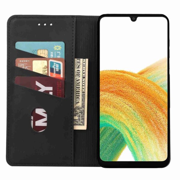 Samsung Galaxy A55 5G Θήκη Βιβλίο Μαύρο Skin Feel Splicing Phone Case Black
