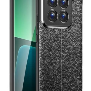 Forcell Xiaomi 14 Pro Litchi Texture Θήκη Σιλικόνης - Black
