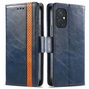 Xiaomi Poco M5 Θήκη Βιβλίο Μπλε CaseNeo Splicing Dual Magnetic Buckle Phone Case Blue
