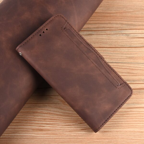 Xiaomi 14 Θήκη Βιβλίο Καφέ Skin Feel Calf Texture Card Slots Phone Case Brown