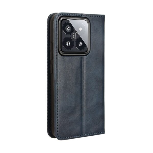 Xiaomi 14 Θήκη Βιβλίο Μπλε Magnetic Buckle Retro Texture Phone Case Blue