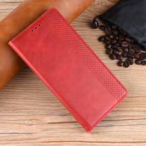 Xiaomi 14 Θήκη Βιβλίο Κόκκινο Magnetic Buckle Retro Texture Phone Case Red