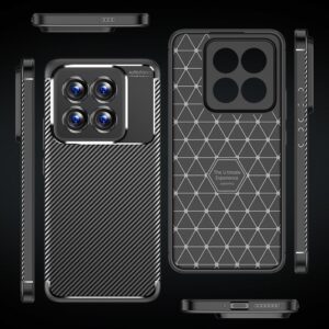 Xiaomi 14 Pro Θήκη Σιλικόνης Μα΄ύρη Brushed Texture Carbon Fiber TPU Phone Case Black