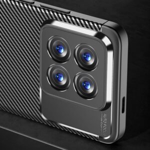 Xiaomi 14 Pro Θήκη Σιλικόνης Μα΄ύρη Brushed Texture Carbon Fiber TPU Phone Case Black