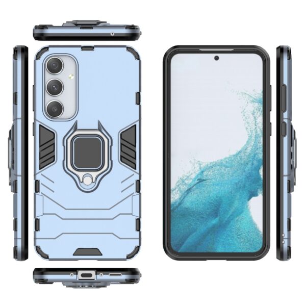 Samsung Galaxy A35 5G Σκληρή Θήκη Μπλε Με Σταντ PC + TPU Shockproof Phone Case with Magnetic Ring Holder Blue