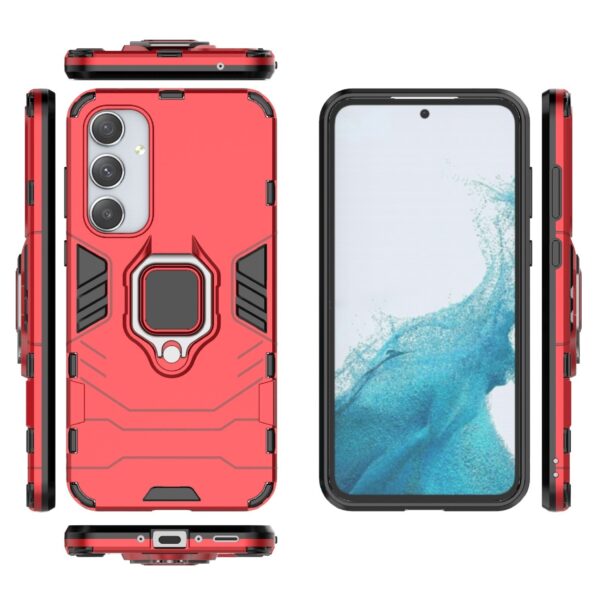Samsung Galaxy A35 5G Σκληρή Θήκη Κόκκινη Με Σταντ PC + TPU Shockproof Phone Case with Magnetic Ring Holder Red