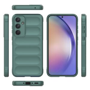 Samsung Galaxy A35 5G Θήκη Σιλικόνης Πράσινο Magic Shield TPU + Flannel Phone Case Green