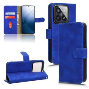 Xiaomi 14 Θήκη Βιβλίο Μπλε Skin Feel Magnetic Flip Phone Case Blue