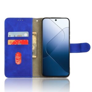Xiaomi 14 Θήκη Βιβλίο Μπλε Skin Feel Magnetic Flip Phone Case Blue