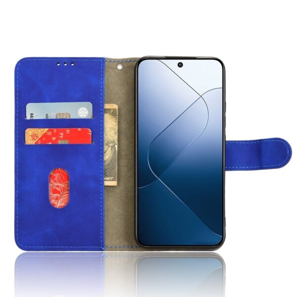Xiaomi 14 Θήκη Βιβλίο Μπλε Skin Feel Magnetic Flip Phone Case Blue