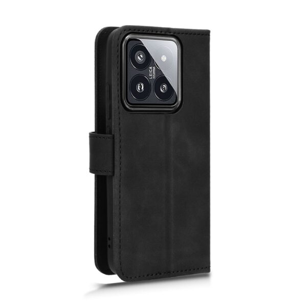 Xiaomi 14 Θήκη Βιβλίο Μαύρο Skin Feel Magnetic Flip Phone Case Black