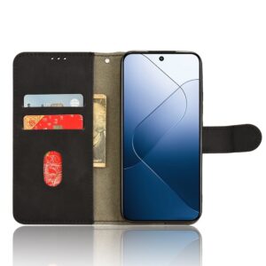 Xiaomi 14 Θήκη Βιβλίο Μαύρο Skin Feel Magnetic Flip Phone Case Black