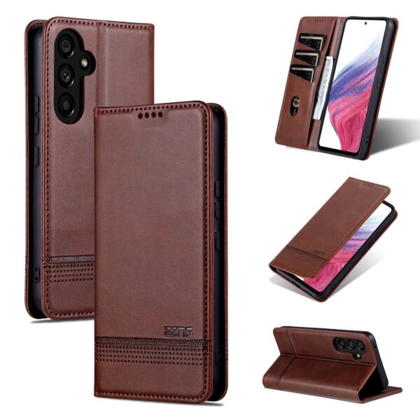 Samsung Galaxy A35 5G Θήκη Βιβλίο Καφέ AZNS Magnetic Calf Texture Flip Phone Case Brown