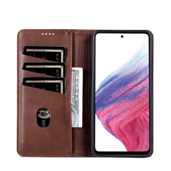 Samsung Galaxy A35 5G Θήκη Βιβλίο Καφέ AZNS Magnetic Calf Texture Flip Phone Case Brown
