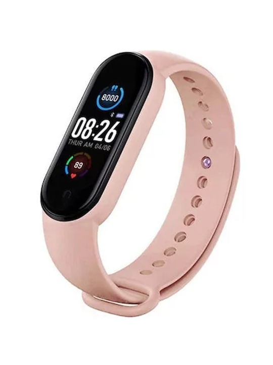 M5 Smart Band με Παλμογράφο Ροζ