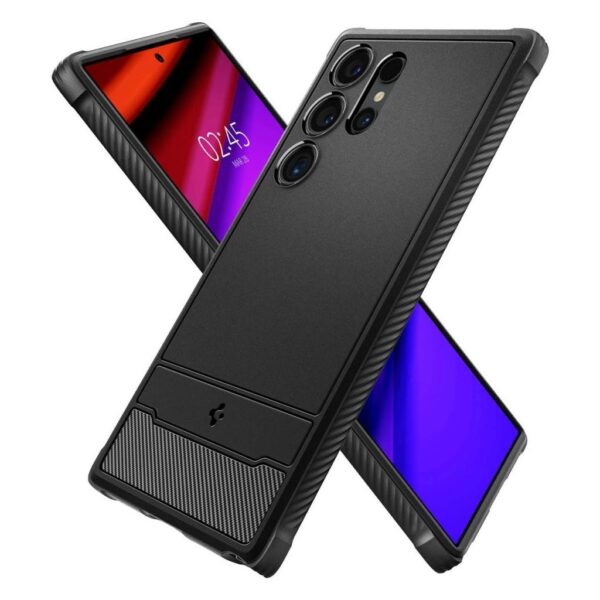 Samsung Galaxy S24 Ultra 5G Θήκη Μαύρη Spigen Rugged Armor Back Cover Matte Black ACS07286