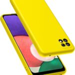 Samsung Galaxy A22 5G Θήκη Σιλικόνης Κίτρινη Soft Touch Silicone Rubber Soft Case Yellow