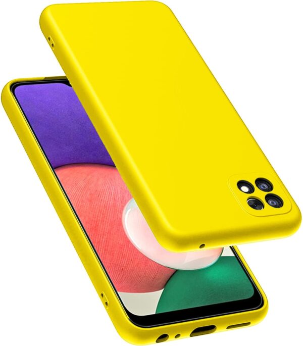 Samsung Galaxy A22 5G Θήκη Σιλικόνης Κίτρινη Soft Touch Silicone Rubber Soft Case Yellow