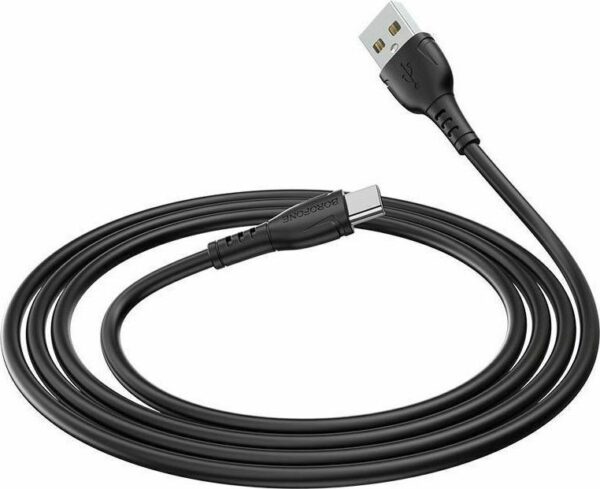 Borofone BX51 Triumph USB 2.0 Cable USB-C male - USB-A male Μαύρο 1m (43930)