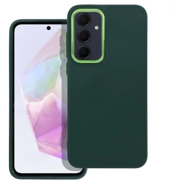 Forcell Samsung Galaxy A55 5G Camera Frame Θήκη Σιλικόνης - Green