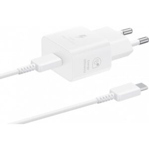 Samsung Φορτιστής και Καλώδιο USB-C 25W Λευκός (EP-T2510XWE)