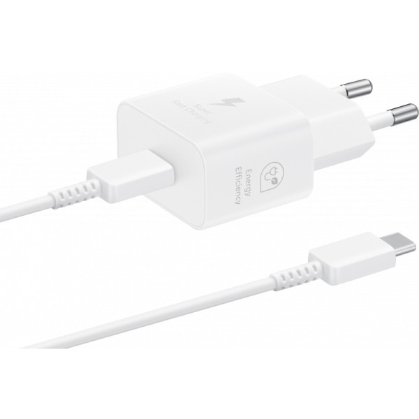 Samsung Φορτιστής και Καλώδιο USB-C 25W Λευκός (EP-T2510XWE) Samsung Φορτιστής και Καλώδιο USB-C 25W Λευκός (EP-T2510XWE)