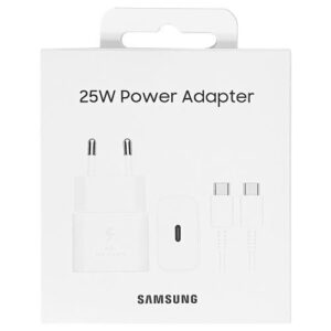 Samsung Φορτιστής και Καλώδιο USB-C 25W Λευκός (EP-T2510XWE)