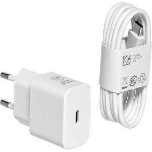 Samsung Φορτιστής και Καλώδιο USB-C 25W Λευκός (EP-T2510XWE)