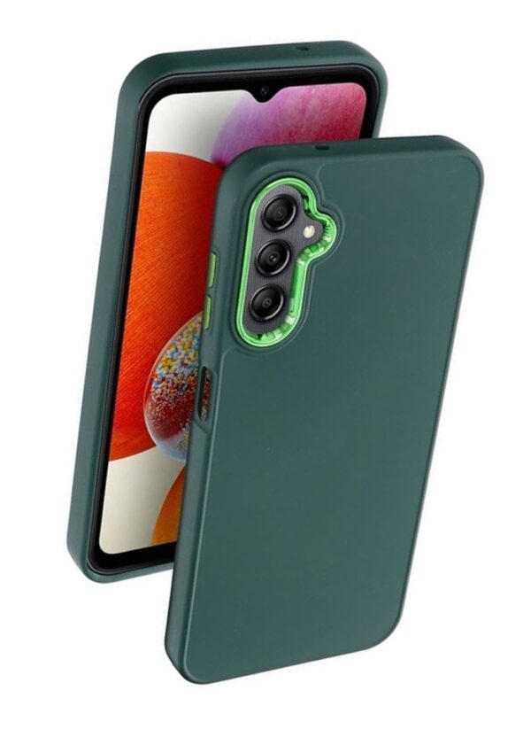 Forcell Samsung Galaxy A14 4G / A14 5G Camera Frame Θήκη Σιλικόνης - Green