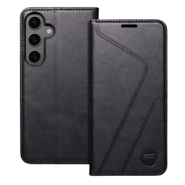 Samsung Galaxy S24 5G Θήκη Βιβλίο Μαύρο Forcell F-Protect PU Leather RFID Wallet Case Black