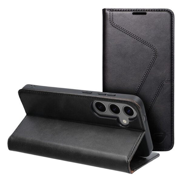 Samsung Galaxy S24 5G Θήκη Βιβλίο Μαύρο Forcell F-Protect PU Leather RFID Wallet Case Black