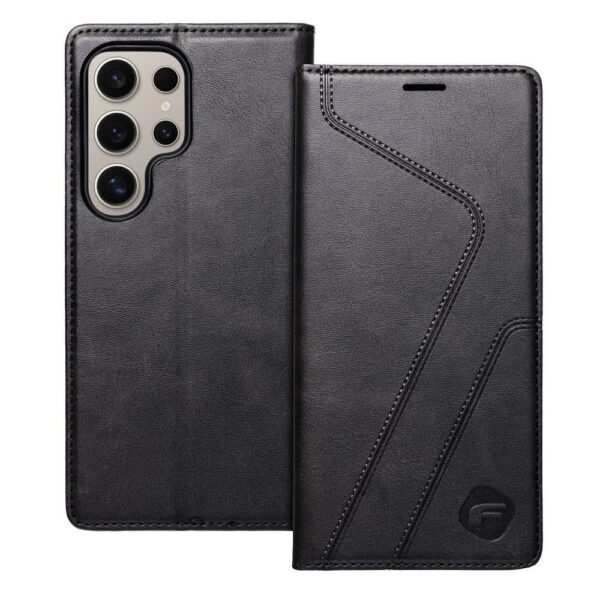 Samsung Galaxy S24 Ultra 5G Θήκη Βιβλίο Μαύρο Forcell F-Protect PU Leather RFID Wallet Case Black