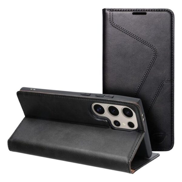 Samsung Galaxy S24 Ultra 5G Θήκη Βιβλίο Μαύρο Forcell F-Protect PU Leather RFID Wallet Case Black