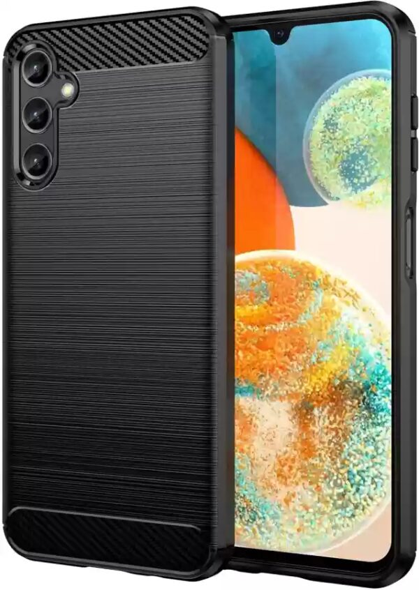 Samsung Galaxy S24 Plus 5G Θήκη Σιλικόνης Μα΄ύρη Brushed Texture Carbon Fiber TPU Phone Case Black