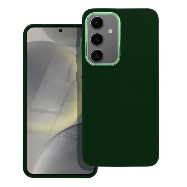 Samsung Galaxy S24 5G Θήκη Σιλικόνης Πράσινη TPU Silicone Case with Camera Frame Green