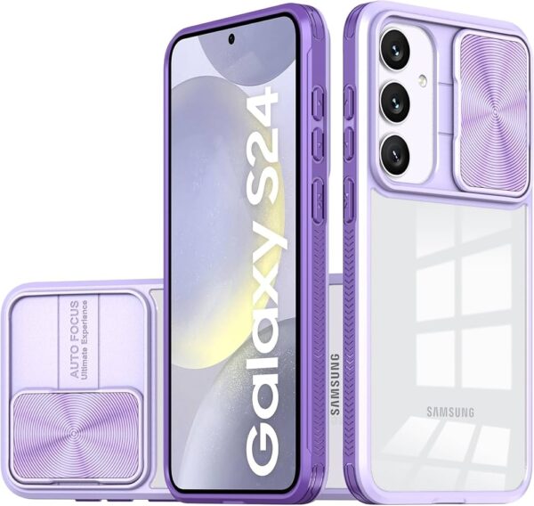 Samsung Galaxy S24 5G Θήκη Διάφανη Μωβ Sliding Camshield Phone Case Purple