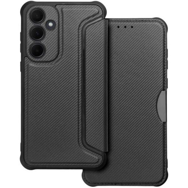 Tel1 Samsung Galaxy S24 5G Razor Carbon Θήκη Βιβλίο - Black