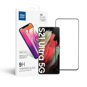 Samsung Galaxy S21 Ultra 5G Προστατευτικό Τζαμάκι Μαύρο Blue Star 5D Full Glue Full Face Tempered Glass Black