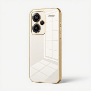 Forcell Xiaomi Redmi Note 13 Pro Plus 5G Plating Fine Hole Θήκη με Πλαίσιο Σιλικόνης Διάφανη - Gold