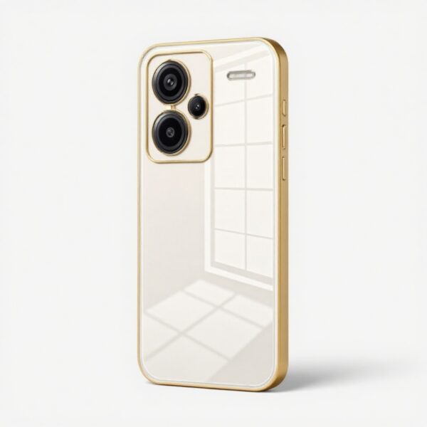 Forcell Xiaomi Redmi Note 13 Pro Plus 5G Plating Fine Hole Θήκη με Πλαίσιο Σιλικόνης Διάφανη - Gold