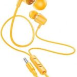 Hoco M107 Earbuds Handsfree με Βύσμα 3.5mm Κίτρινο