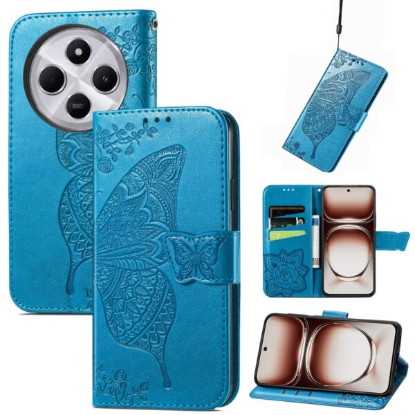 Tel1 Xiaomi Redmi 14C 4G / Poco C75 Butterfly Love Flowers Embossing Horizontal Flip Θήκη Βιβλίο - Blue Tel1 Xiaomi Redmi 14C 4G / Poco C75 Butterfly Love Flowers Embossing Horizontal Flip Θήκη Βιβλίο - Blue