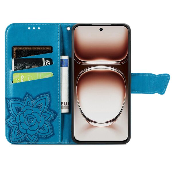 Tel1 Xiaomi Redmi 14C 4G / Poco C75 Butterfly Love Flowers Embossing Horizontal Flip Θήκη Βιβλίο - Blue